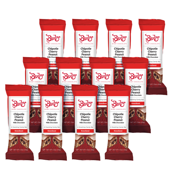 Knockout Bixby Bar -Milk Chocolate+Chipotle+Peanuts+Bing Cherries