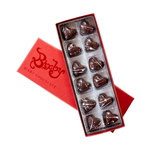 Raspberry Caramel Heart Bon Bon Gift Box - Bixby Chocolate