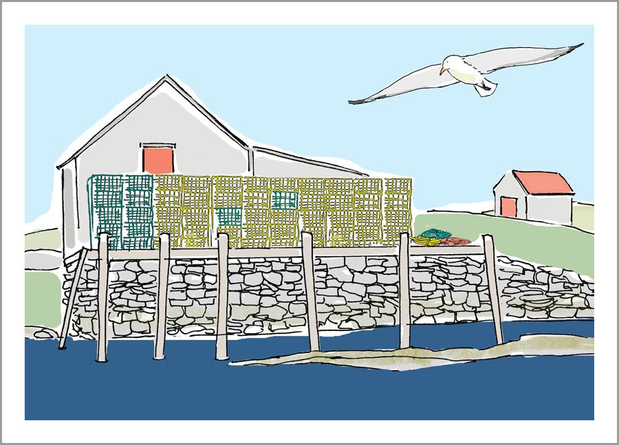 Lobster Traps on Working Waterfront Card