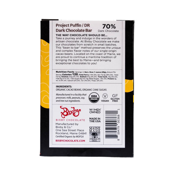 Puffin Bean To Bar Dark Chocolate | Dark Chocolate Bean to Bar