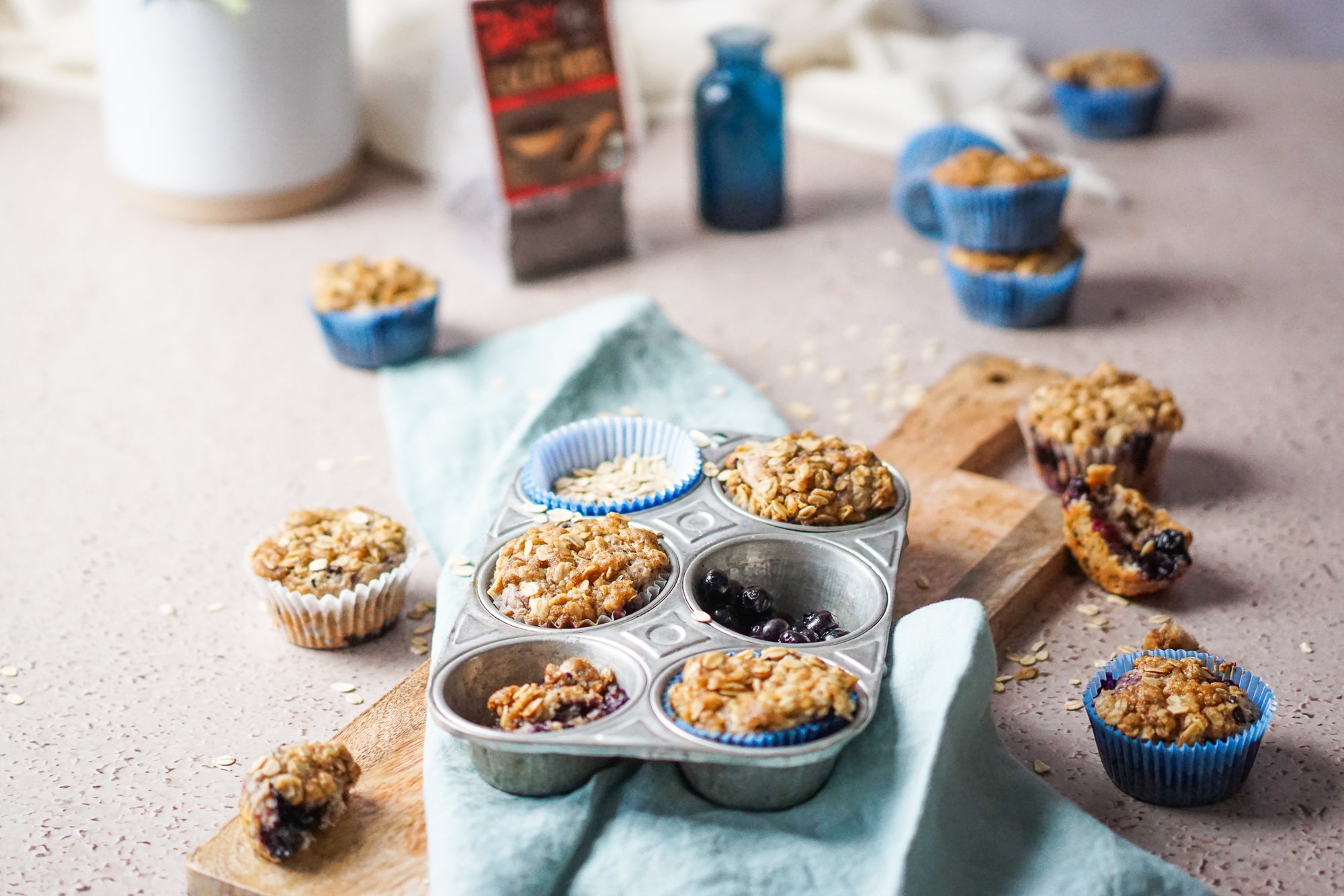 Vegan Blueberry Muffins with Cacao Nibs