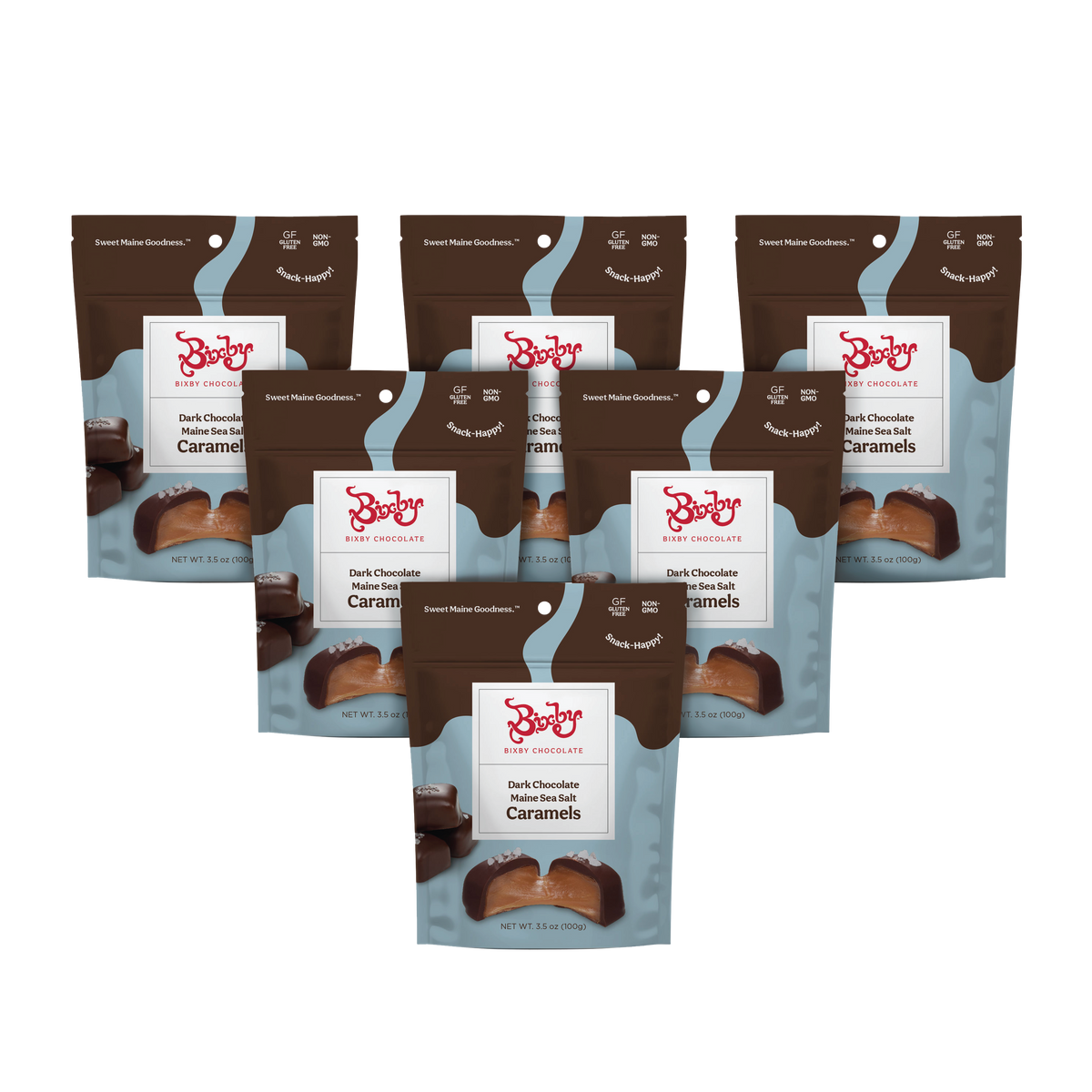 Dark Chocolate Sea Salted Caramels--6 Pouches