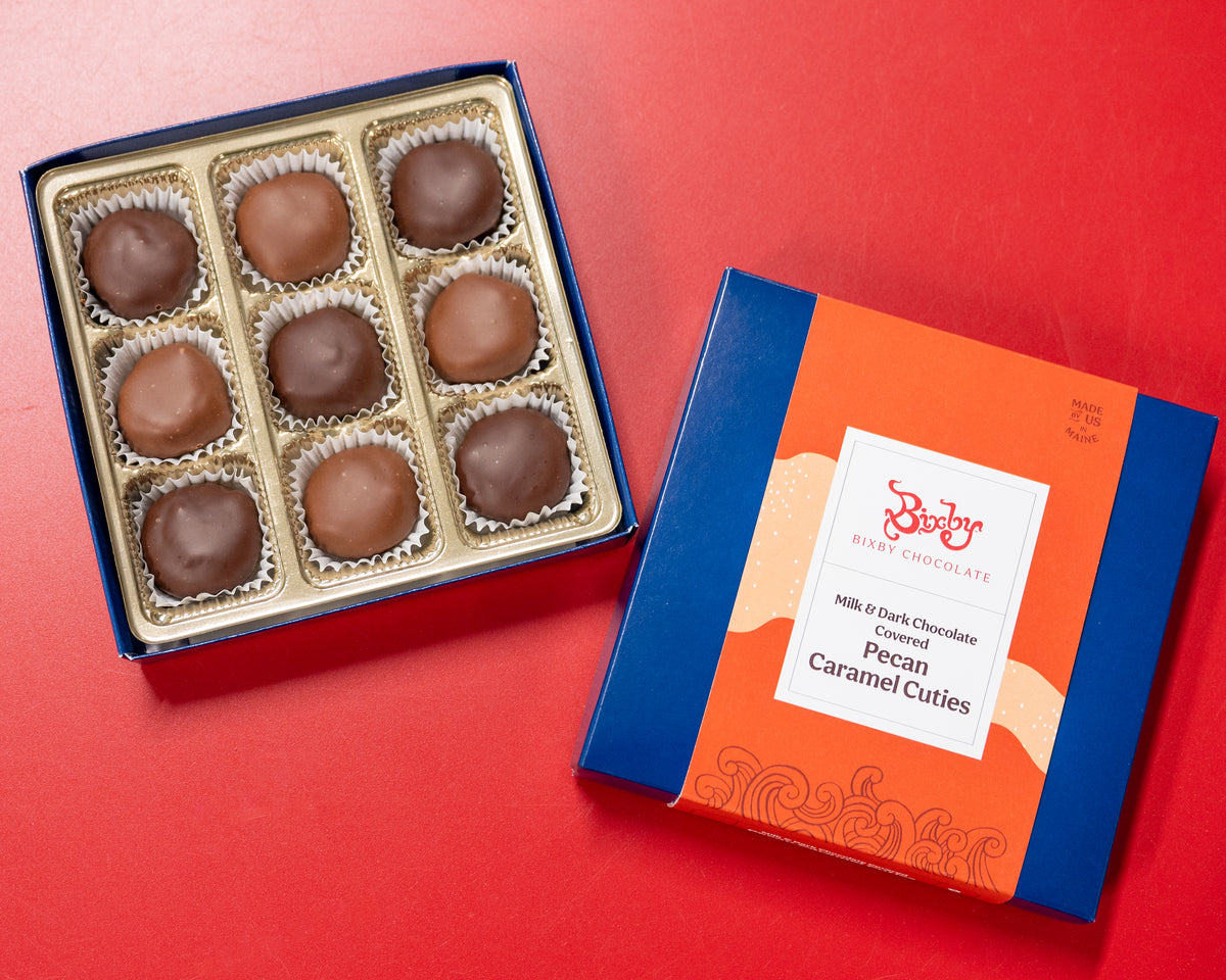 Milk &amp; Dark Chocolate Pecan Caramel Cuties™ Gift Box