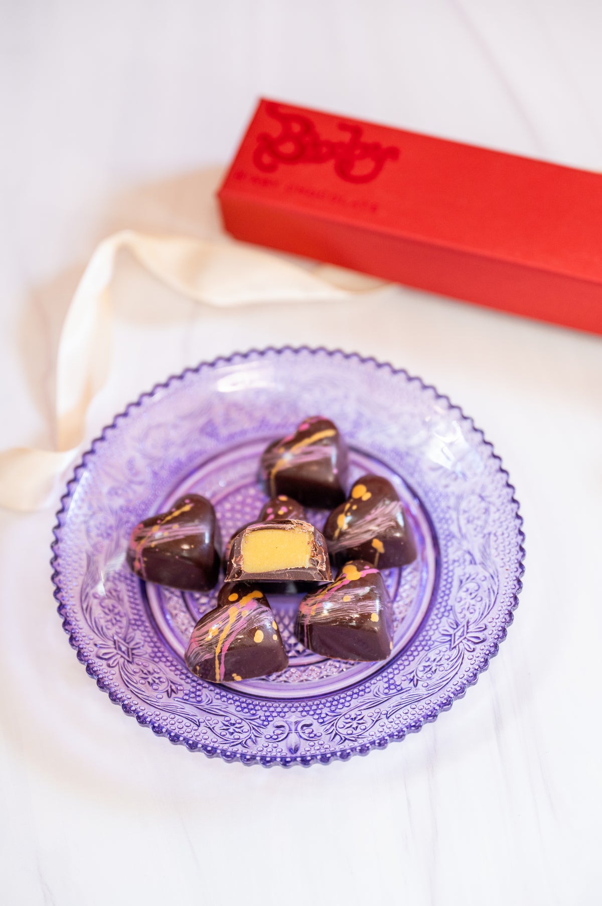 Honey Passion Fruit Ganache Heart Bon Bon Gift Box