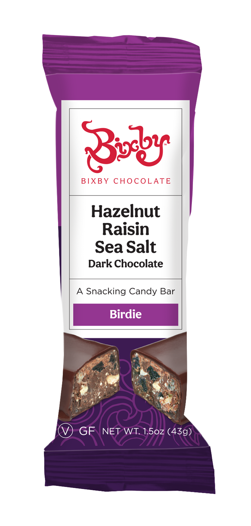 Birdie - Dark Chocolate + Hazelnuts + Raisins + Maine Sea Salt