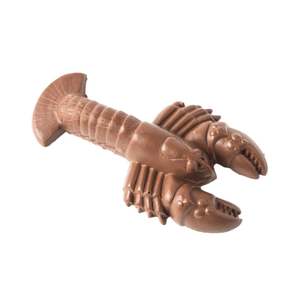 The Bixby Chocolates Milk Chocolate 1 Lb Lobster, shaped with detailed claws, legs, and tail, makes a charming Maine gift—all against a white background.
